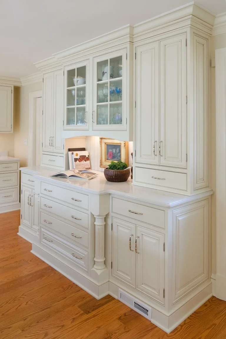 French provincial kitchen cabinets with mullion glass door accent -Allandcabinet 1