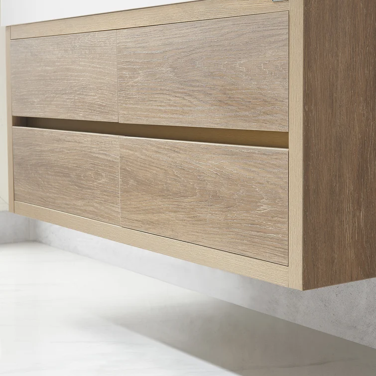 AllandCabinet Single Floating & Wall Mounted Bathroom Vanity with Laminated Panel 6