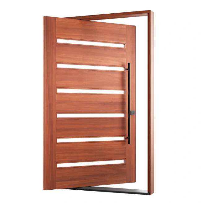 AllandCabinet Exterior Security Door Front Entry Pivot Door Modern Solid Wood Security Entrance Doors for Houses 1