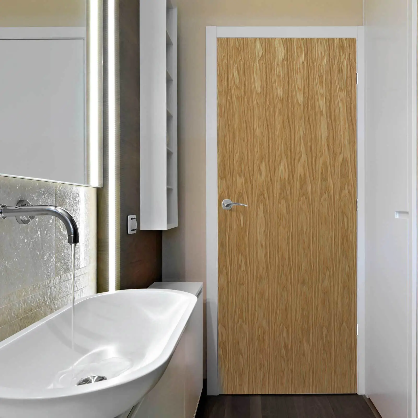 AllandCabinet Veneered Oak Interior Door Wood Grain Fire Doors 1