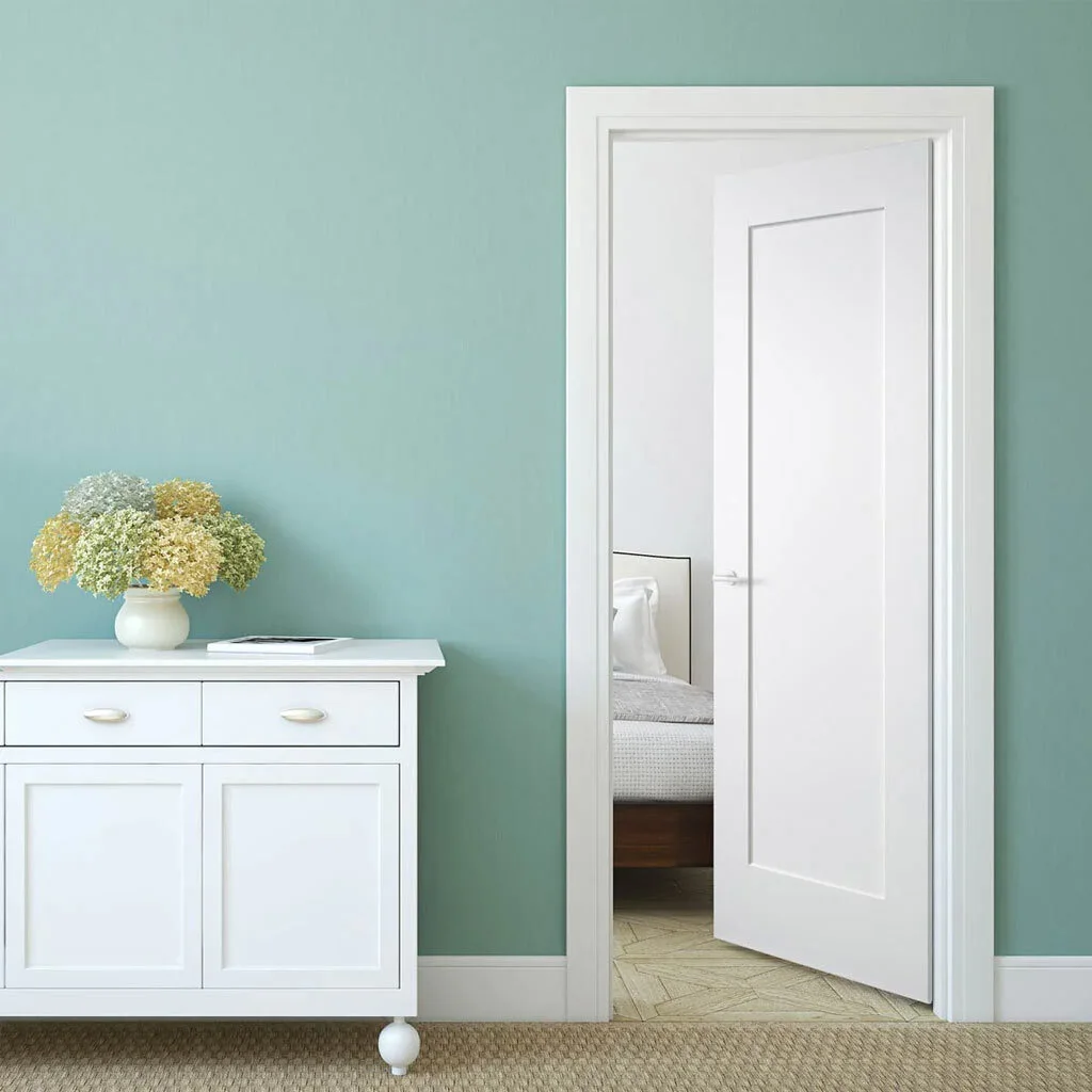 AllandCabinet Modern Style White Shaker Panel Interior Door MDF Panel Door 1