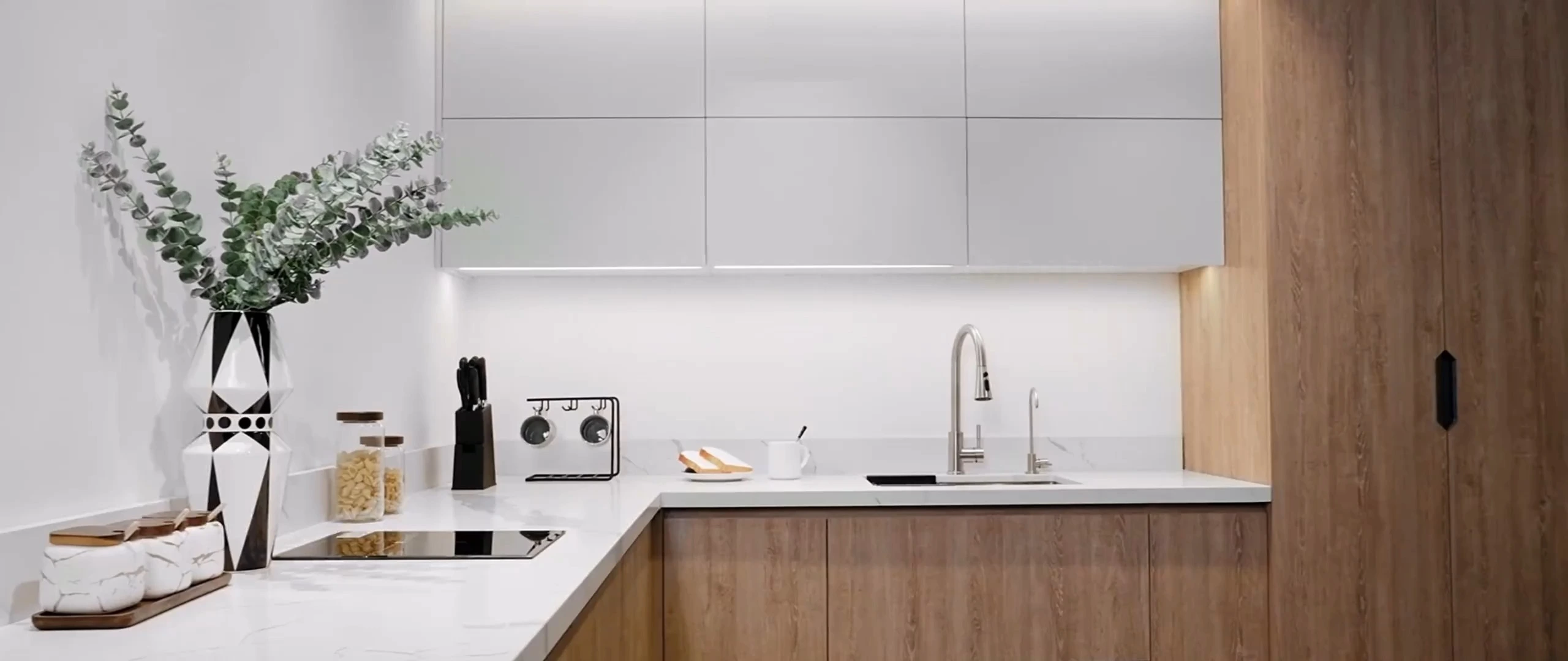 Armário de cozinha Alland Japandi / wabi-sabi / Linhas limpas, image size:2560x1080