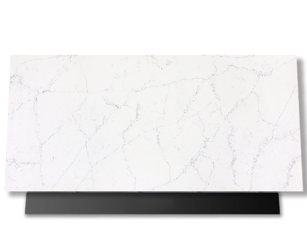 Comptoir en pierre de quartz d'AllandCabinet Salerno pour les armoires de cuisine de conception de constructeurs 1