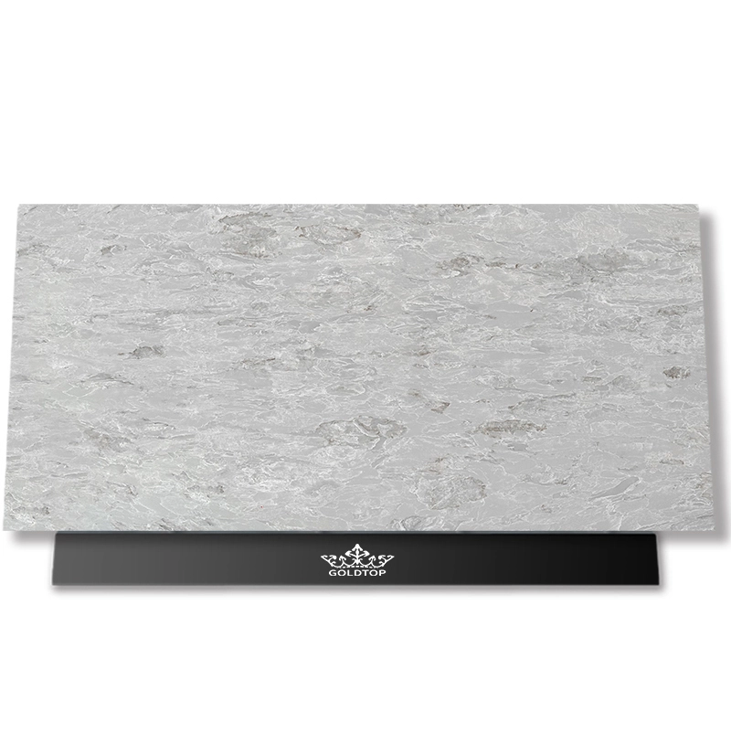 AllandCabinet Arbeitsplatte aus Quarzstein in Beton Blanc 1