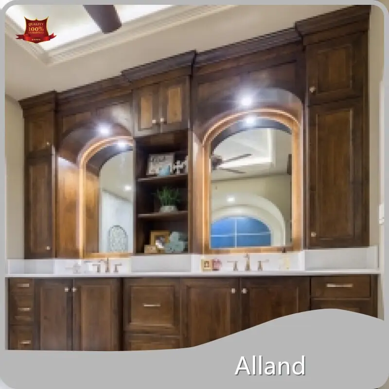 For House Bathroom Sink Cabinets Classical Brown Shaker Style Solid Wood Vanity by AllandCabinet 1