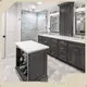 High End Bedroom Furniture Manufacturers Dark Gray Raised Solid Wood Vanity Best Supplier 1