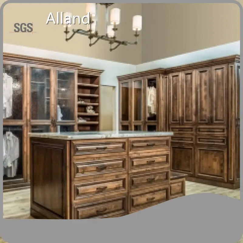 Praisekitchen Furniture Supplier for Home Rustic Solid Wood Walk in Wardrobe China 1