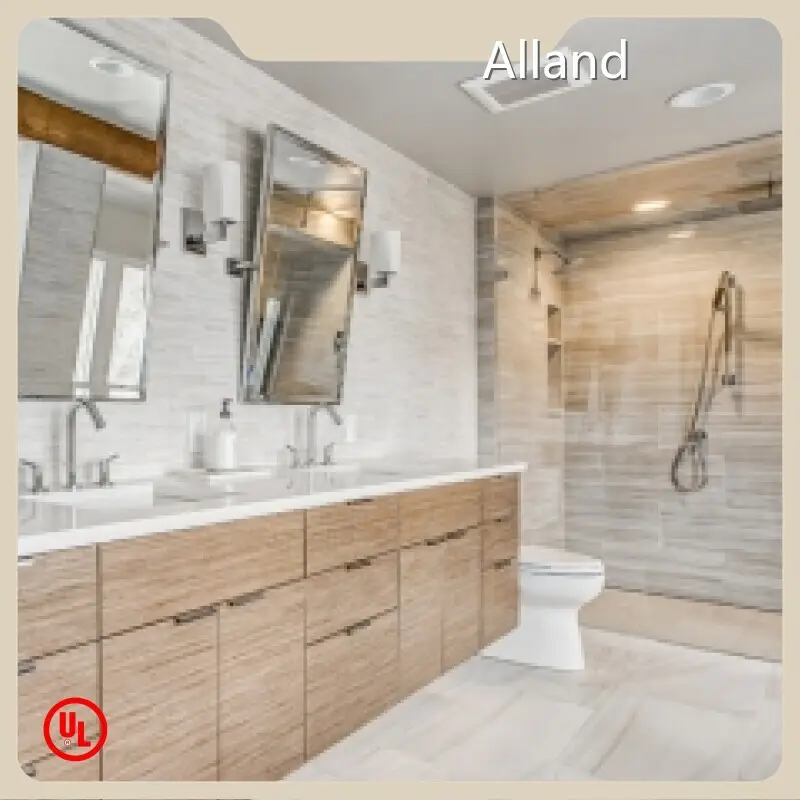 Bedroom Furniture Manufacturer Quality Assurance for Housecleaninglight Wood Grain Laminated Main Bathroom Vanity 1