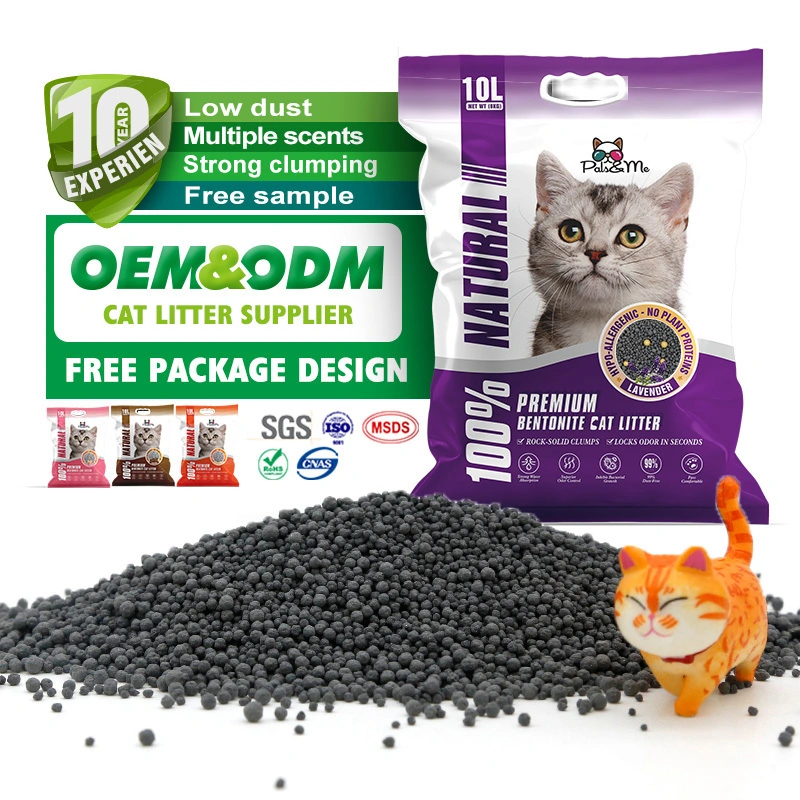Arena para gatos activada de la bentonita del carbón con forma caliente de la bola de la venta de la fábrica del olor que agrupa XB-3 1