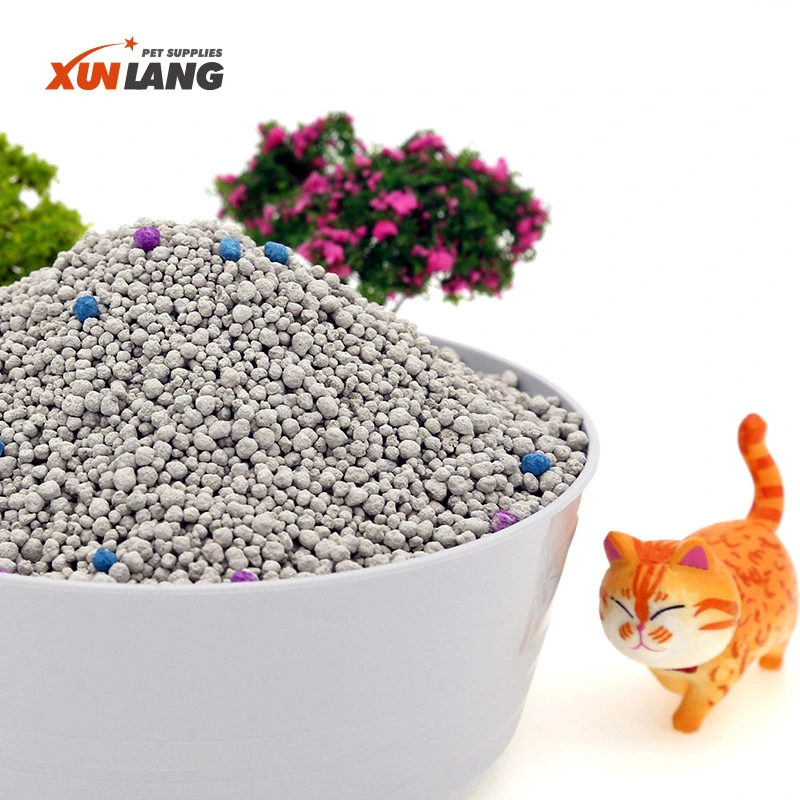 Arena para gatos esférica de bentonita 1-3 mm Fábrica de bajo precio fuerte aglomeración XB-1 1