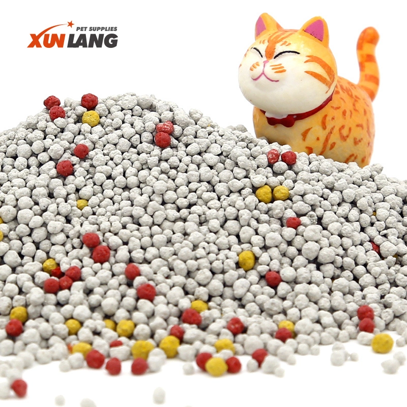 Factory Bulk Colored Ball Shape Bentonite Cat Sand Strong Clumping  1-3mm XB-5 1