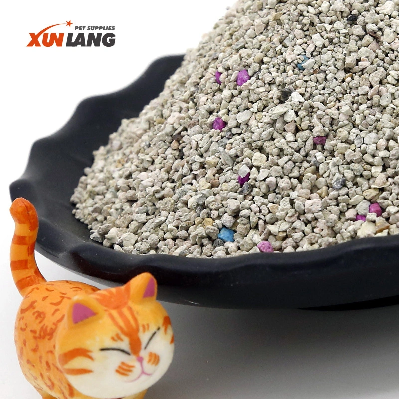 Bentonite Clay Cat Litter Clumping  With Colored Particles Odor Control  Easy Scooping XB-Y1 1