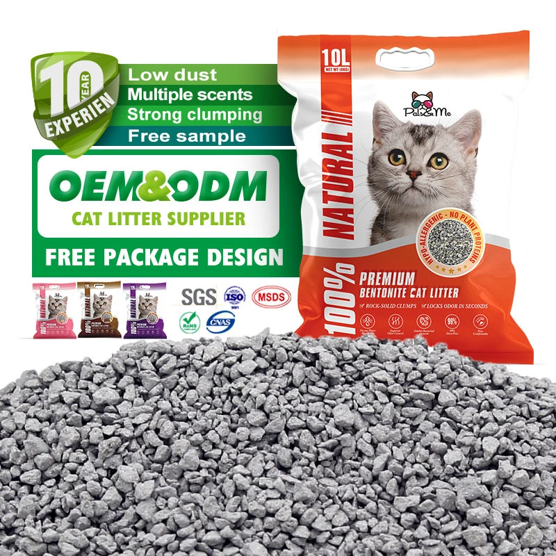 Arena para gatos rota de bentonita OEM, fabricantes personalizados, mineral natural aglutinante premium ecológico XB-B13 1