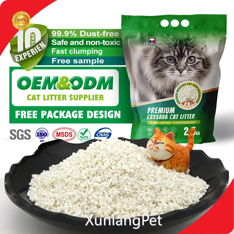 XunlangPet Cassava Cat Litter Good Odor Control Cassava Cat Littersupplier 1