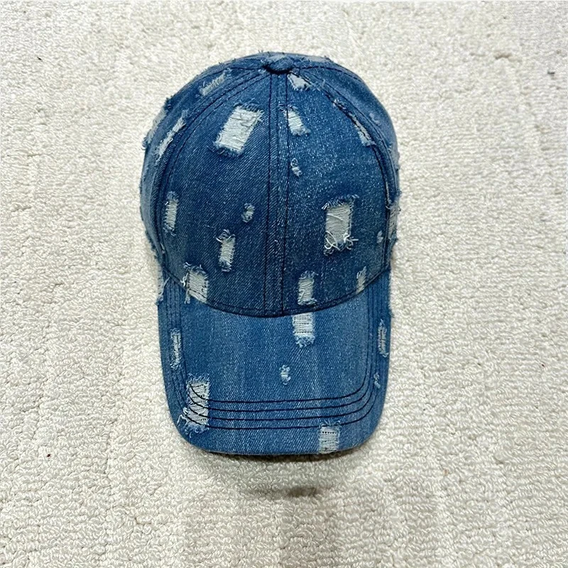 Unisex Distressed Denim Cowboy Baseball Hat