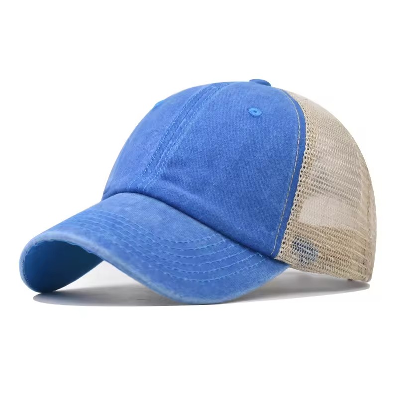 Vintage gewaschene Trucker -Kappe - Blau