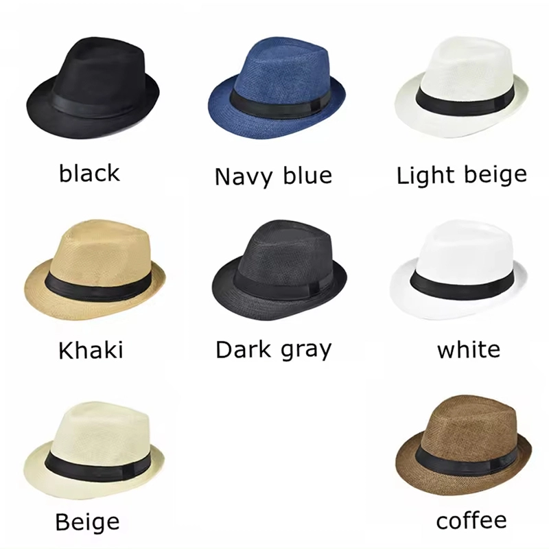 Classic men's small top hat, linen sun shading and sun protection hat, outdoor straw hat 1