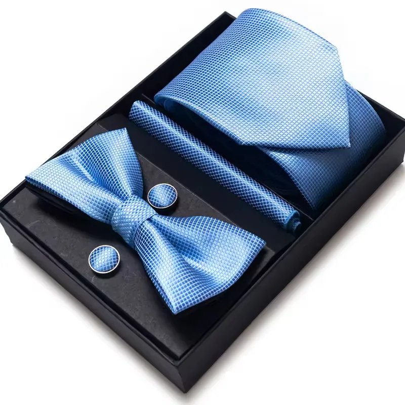 Fashion Blue Shirt and Tie Set Fast Delivery 5