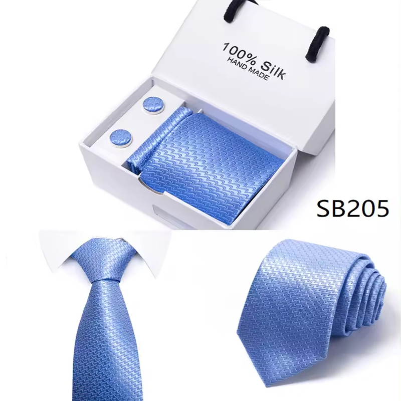 Herren-Krawatten-Spot-Geschenkbox-Set, Gruppe, Business-Kleid, Hochzeitskrawatte, Premium-Seiden-Herrenkrawatte & Manschettenknopf-Set 8