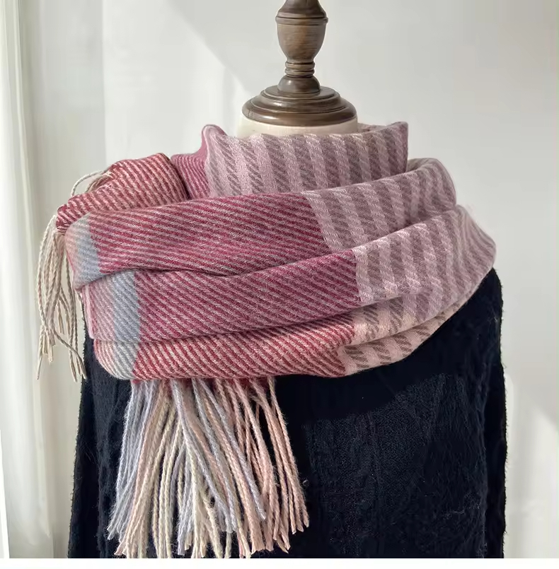Nouvelle écharpe d'hiver en Imitation cachemire-à la mode & châle chaud à pompon 1