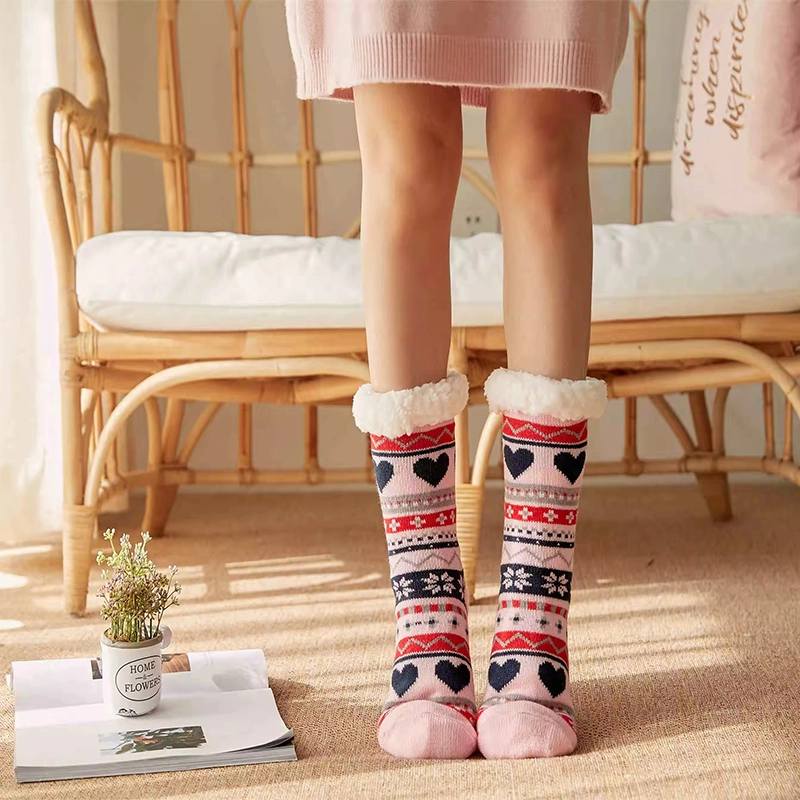 Printed Heart Stripes Wholesale Winter Socks - Fuanger Clothing 1
