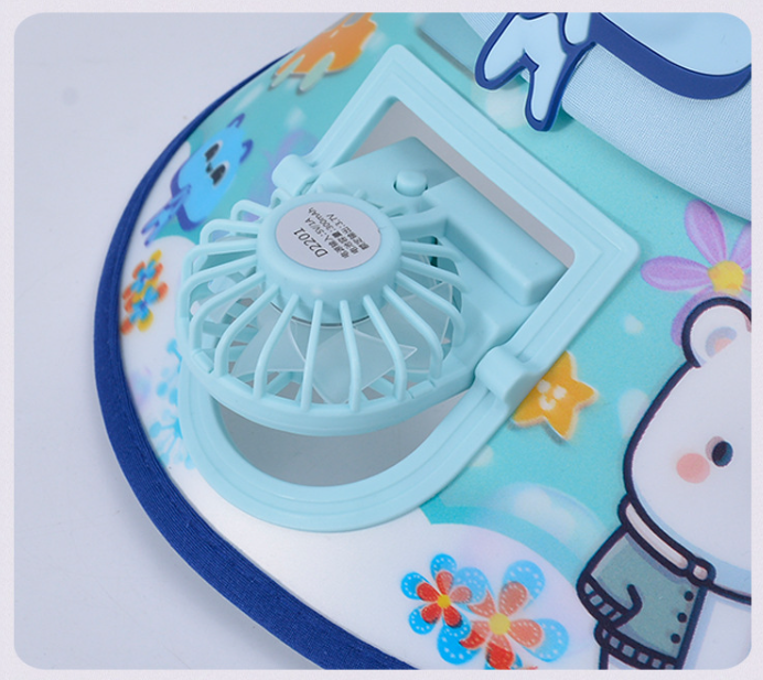 Cool & Fun Kids Sun Hat with Built-in Fan and 3D Cartoon Pattern - Fuanger Clothing 9