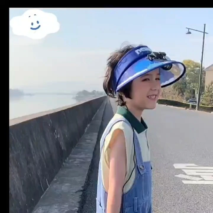 Cool & Fun Kids Sun Hat with Built-in Fan and 3D Cartoon Pattern - Fuanger Clothing 1