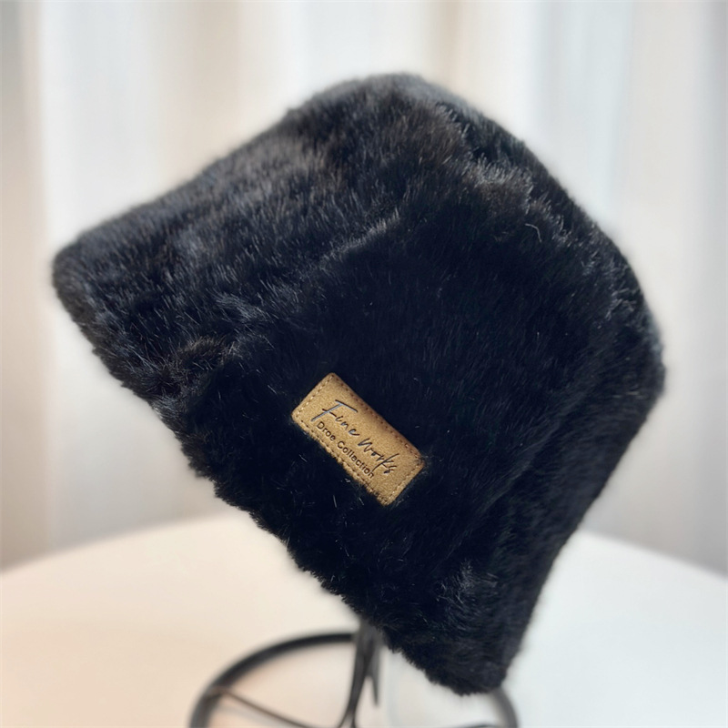 2025 Autumn Imitation Mink Fur Bucket Hat with Custom Logo 5