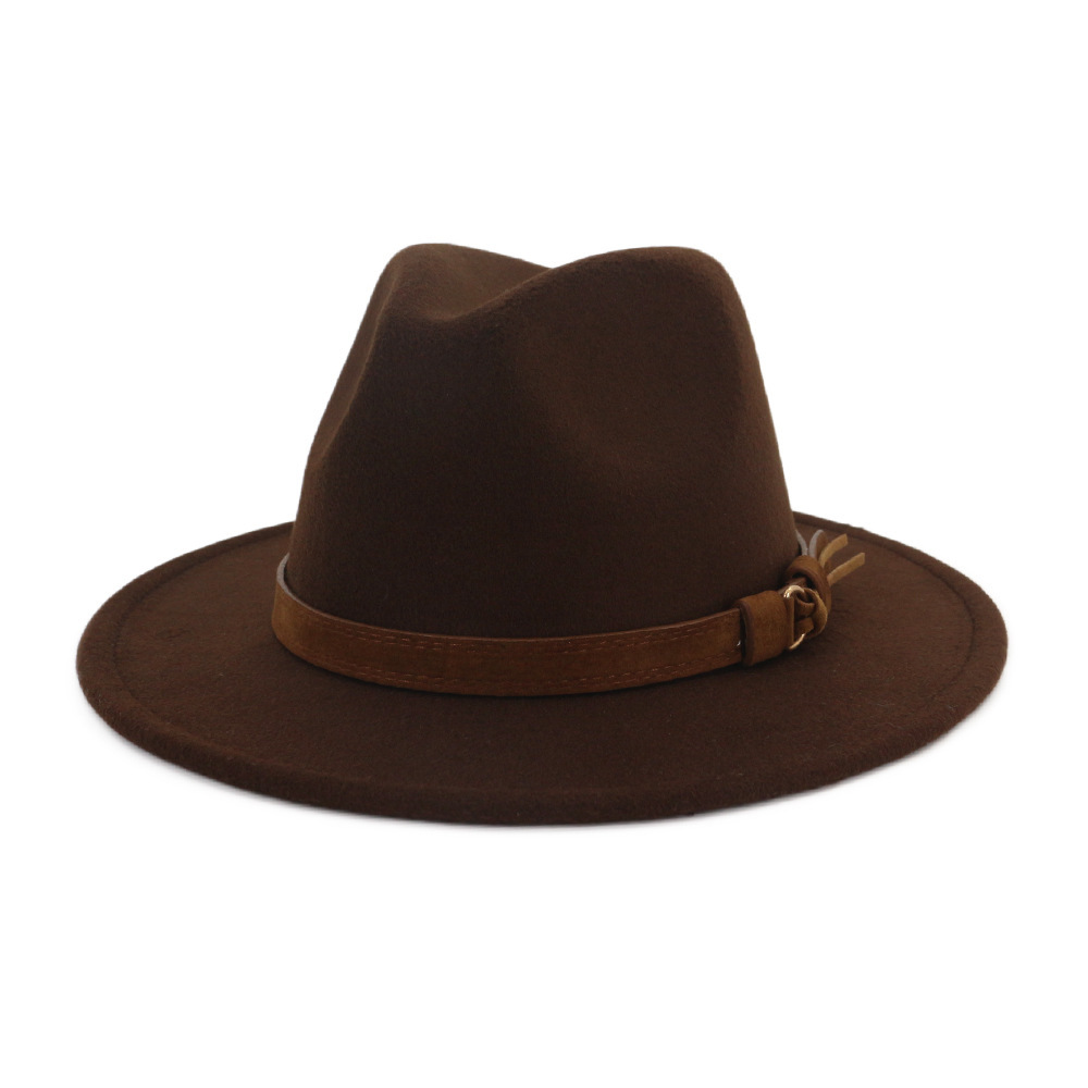 Sombrero panamá vintage sombrero de fieltro de lana de imitación sombrero clásico 5