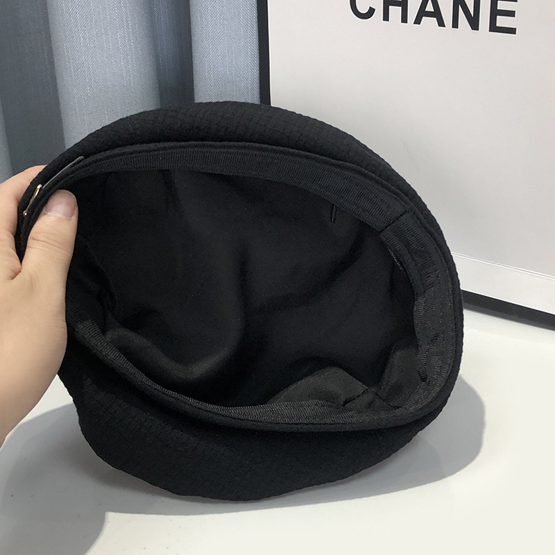Women's Retro Fashion Beret with New Belt Buckle Decoration 7