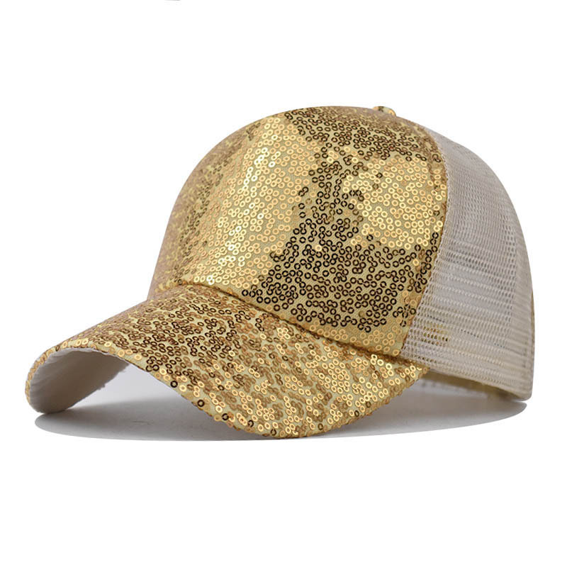 Breathable Sequined Mesh Sun Protection Baseball Cap for Men and Women 1