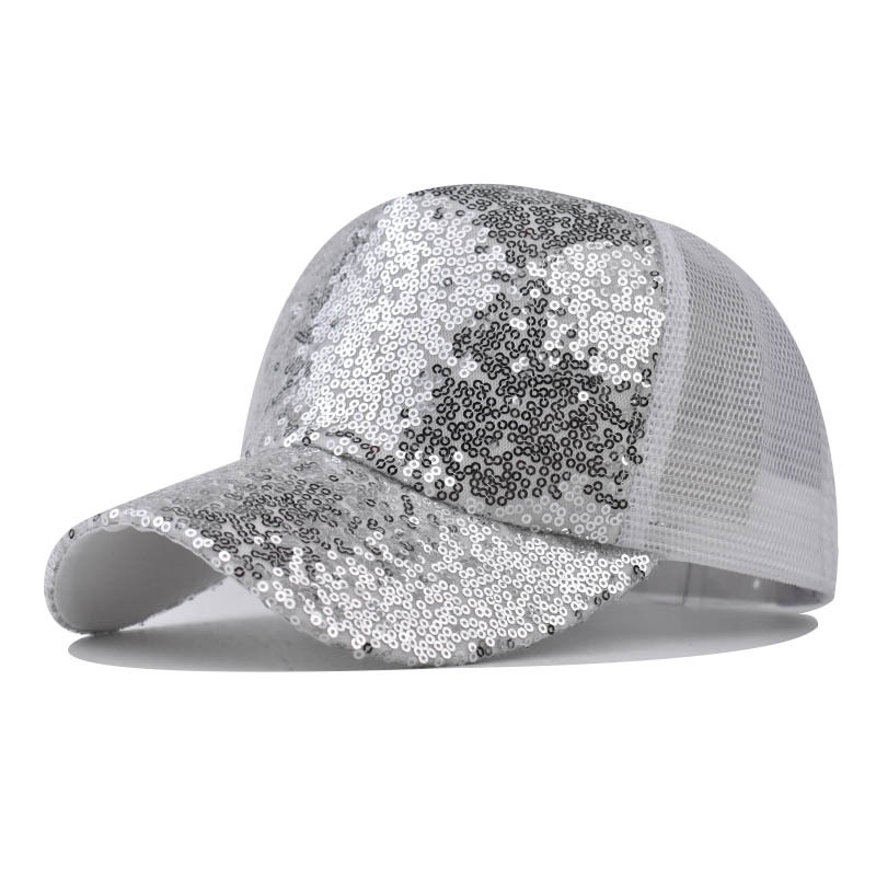 Breathable Sequined Mesh Sun Protection Baseball Cap for Men and Women 2