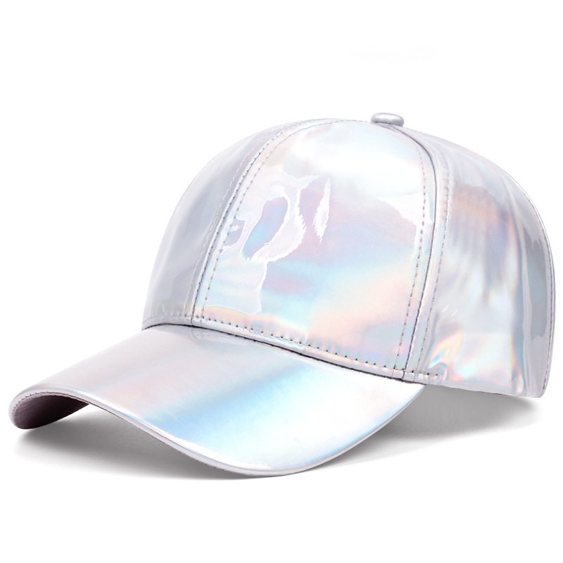Hot selling fashionable solid color baseball cap, trendy and cool PU leather glossy cap 2