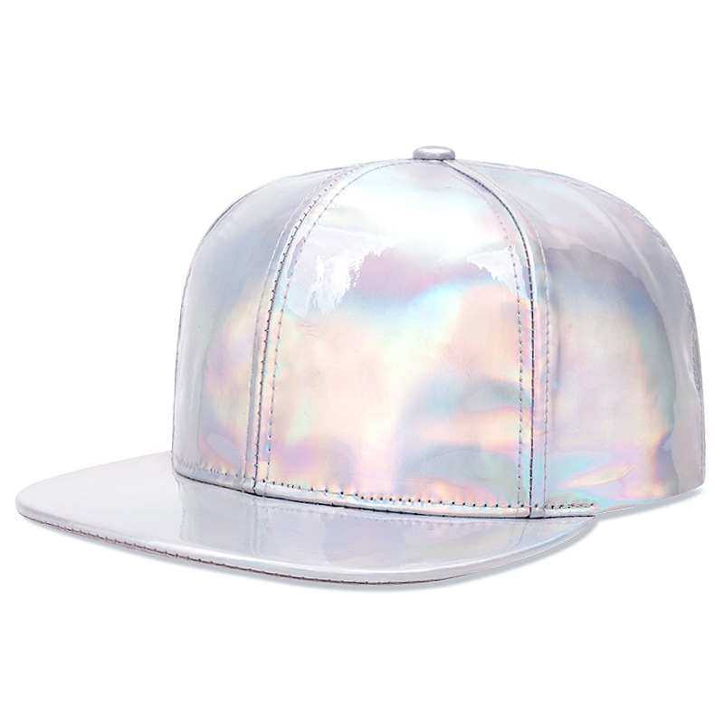 Hot selling fashionable solid color baseball cap, trendy and cool PU leather glossy cap 3