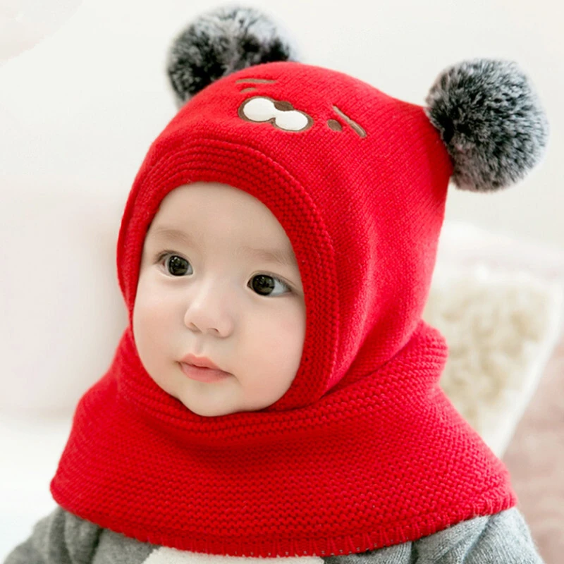 Unisex Woolen Hat Scarf Set with Velvet Ear Protection for Autumn and Winter 1