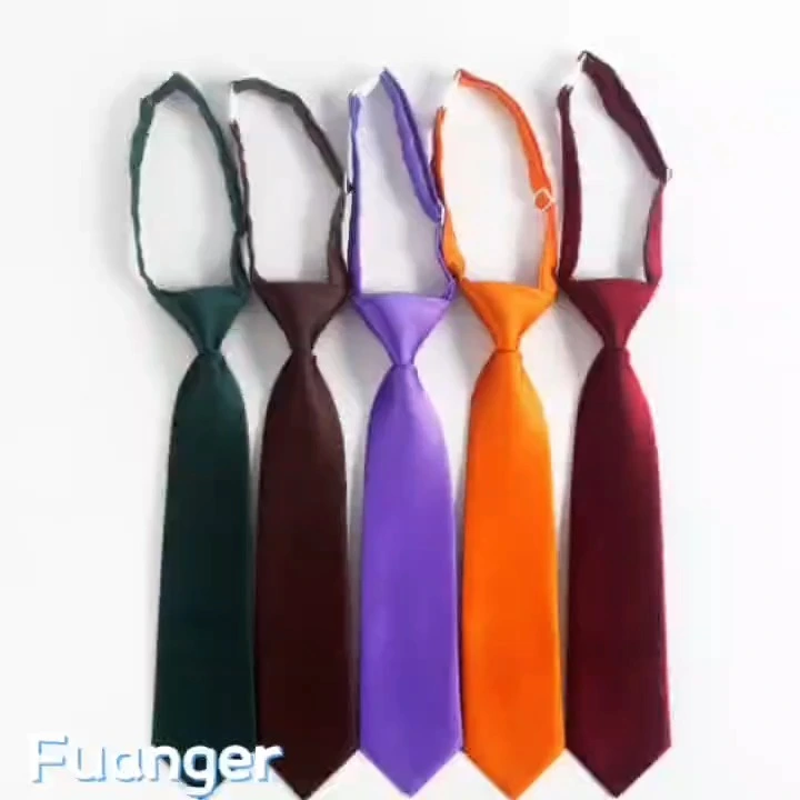 Corbata perezosa corta sin nudos para niños de color sólido para uniforme escolar estilo universitario JK 1
