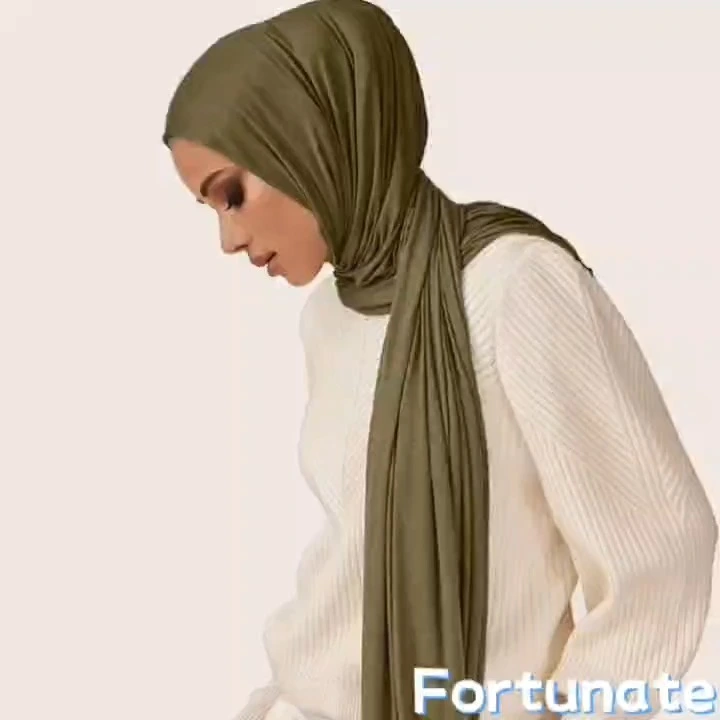 Hochwertiges langes Kopftuch aus Seide und Baumwolle für muslimische Frauen, individuelles Kopftuch 1