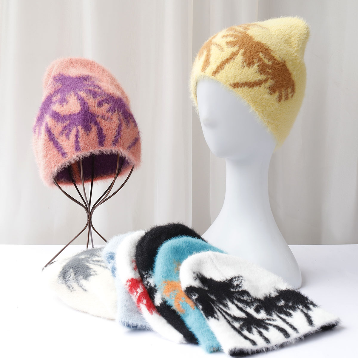 Heiße verkaufende warme Strickmütze für Herbst und Winter, Outdoor-Plüschmütze ohne Krempe, Fischermütze nach Maß 2
