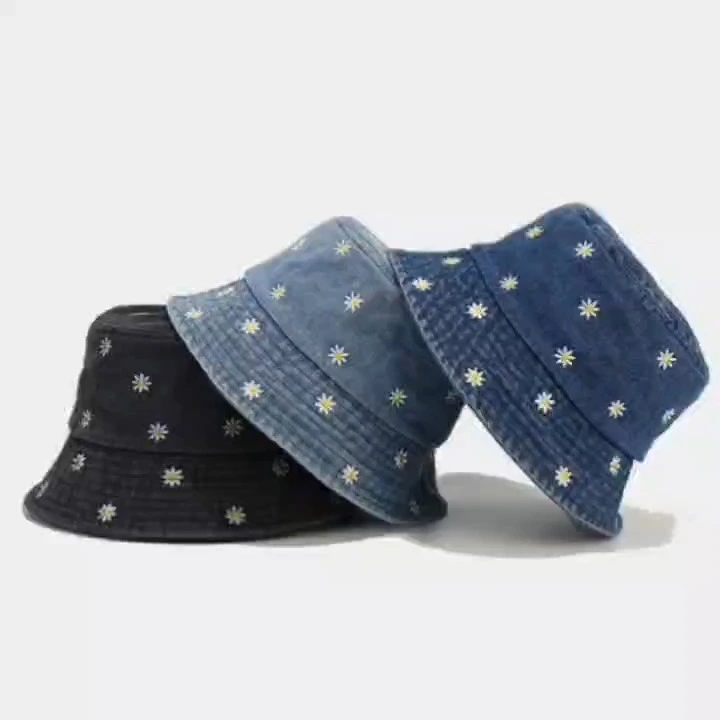 Bestickter Cowboy-Fischer-Sonnenschutzhut – faltbarer Outdoor-Sonnenschutz-Eimerhut 1