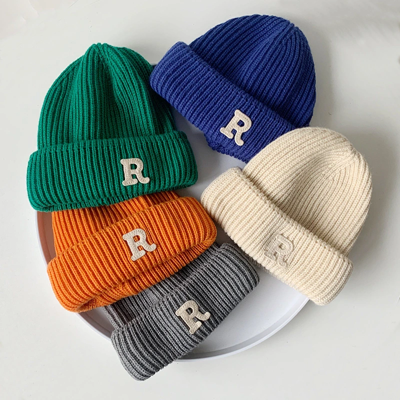 Kids' Fashionable Woolen Hats with Letters for Autumn and Winter 1