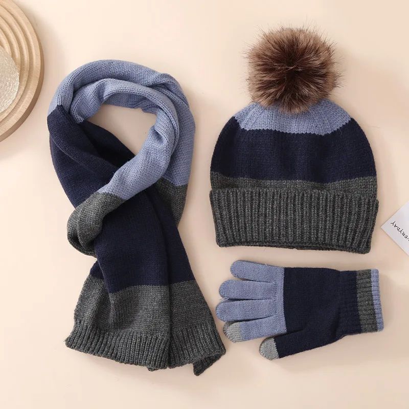 Winter Warmth Fleece Lined Knitted Hat Gloves Scarf Set for Touchscreen - 3 Piece Set 5