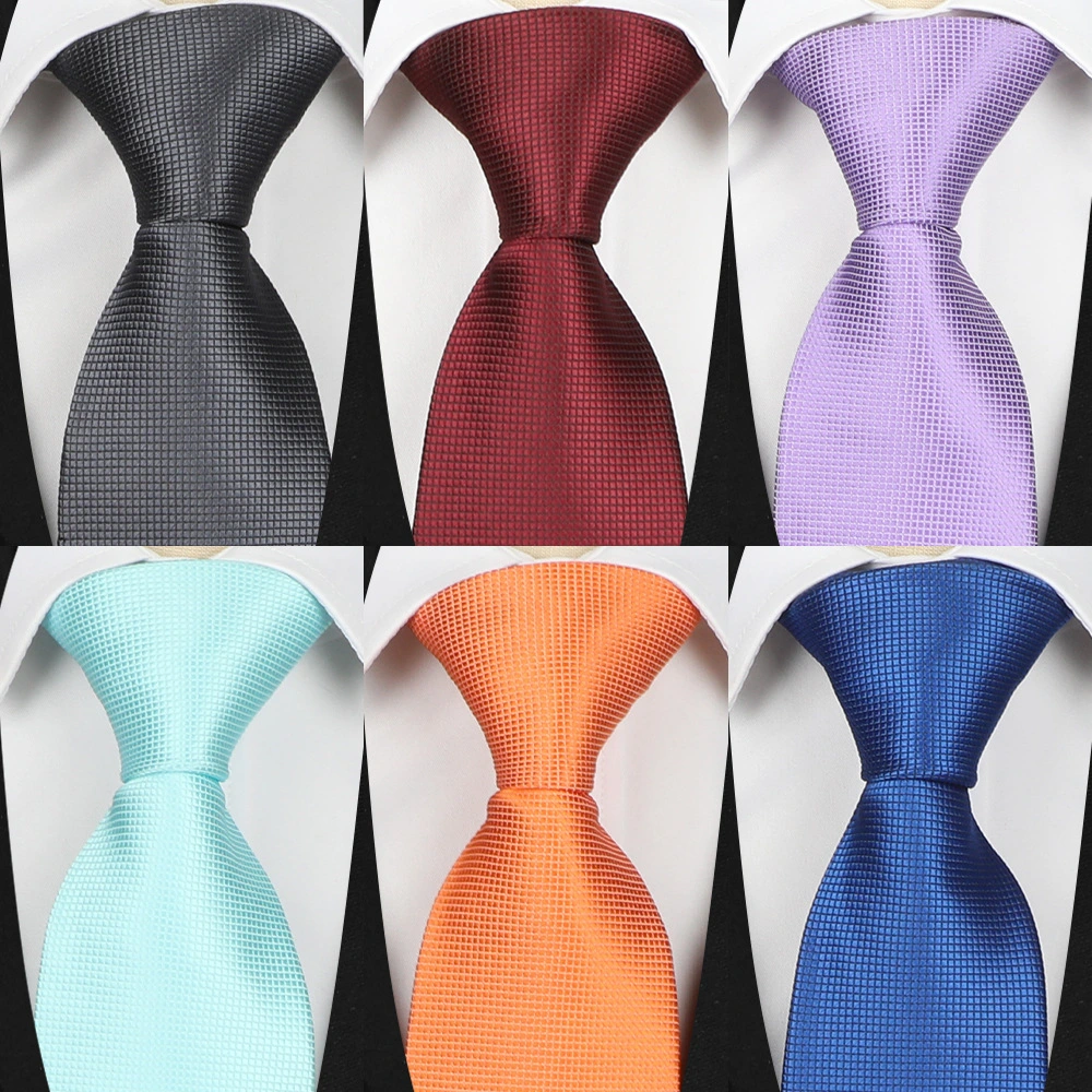 2025 New 8cm Neck tie Men's Business Casual Polyester Silk Suit Neck tie 1