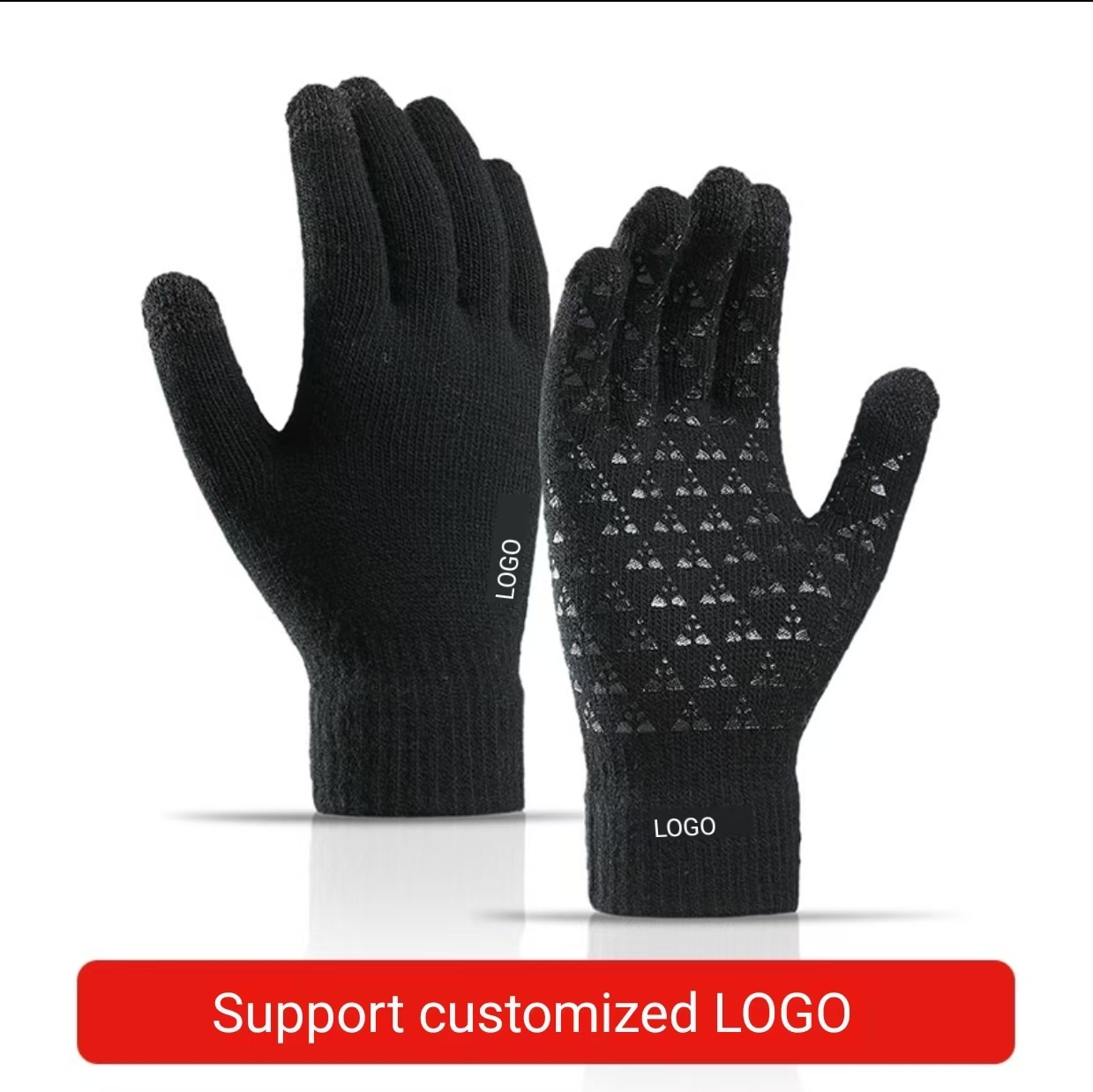 Warm knitted gloves for winter