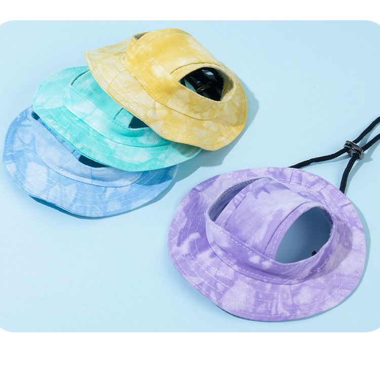 Breathable UPF 50+ pet sun hat with secure buckle & earholes