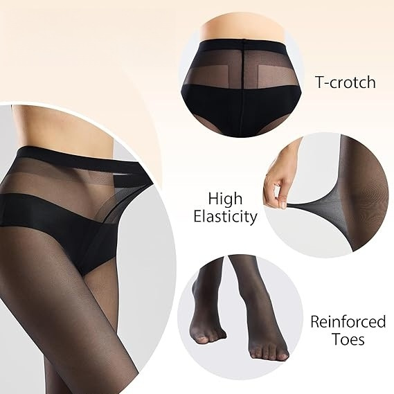 Sexy T-Crotch Plus-Size Pantyhose | 30D Durable Tear-Resistant Leggings 2