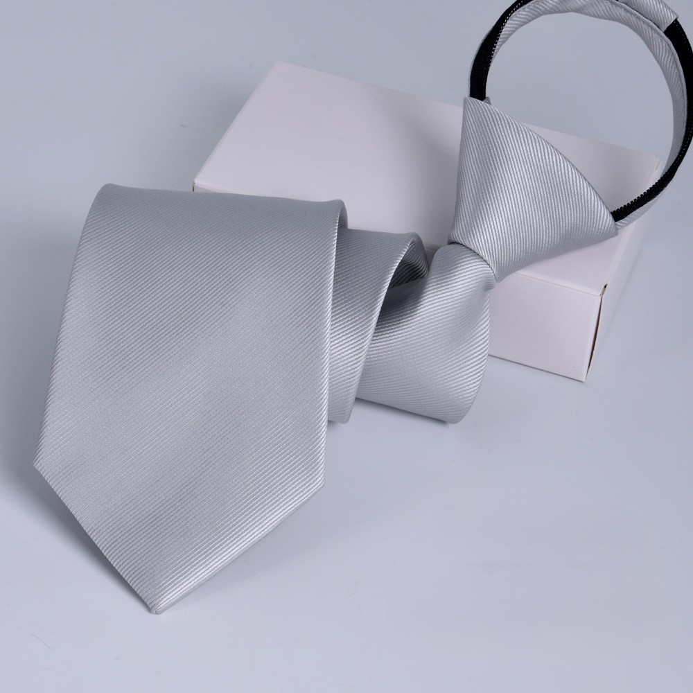 Zipper Tie for Men - 8cm Solid Color Easy-On Business Formal Tie | No Tie Knot Needed 4