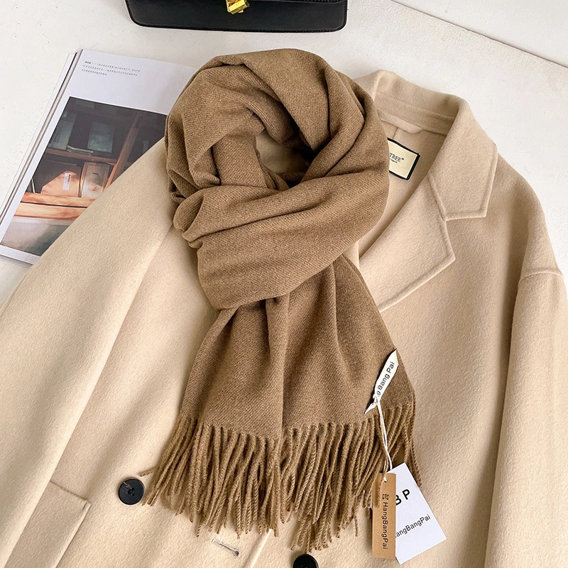 وشاح نسائي بلون موحد من الكشمير الناعم - شال متعدد الاستخدامات بتصميم بسيط 1