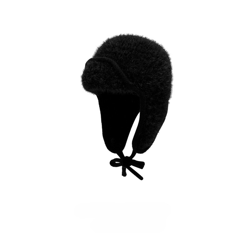 Winter New Knit Hat - Thickened Fleece Lined Beanie with Ear Flaps, Windproof Warm Fuzzy Hat for Autumn & Winter 5
