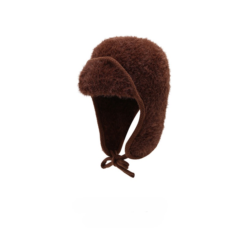 Winter New Knit Hat - Thickened Fleece Lined Beanie with Ear Flaps, Windproof Warm Fuzzy Hat for Autumn & Winter 6