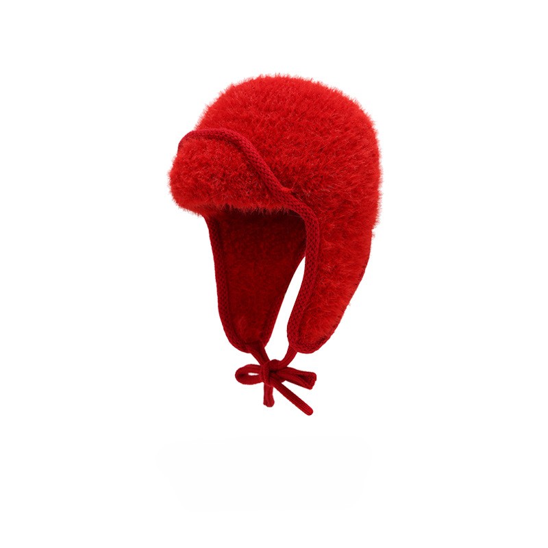 Winter New Knit Hat - Thickened Fleece Lined Beanie with Ear Flaps, Windproof Warm Fuzzy Hat for Autumn & Winter 8
